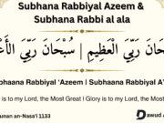 Subhana Rabbiyal Azeem and Subhana Rabbi al ala meaning and benefits in Arabic and English Subhana Rabbiyal Azeem and Subhana Rabbi al ala