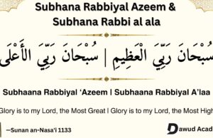 Subhana Rabbiyal Azeem and Subhana Rabbi al ala meaning and benefits in Arabic and English Subhana Rabbiyal Azeem and Subhana Rabbi al ala